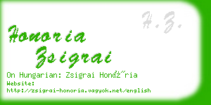 honoria zsigrai business card